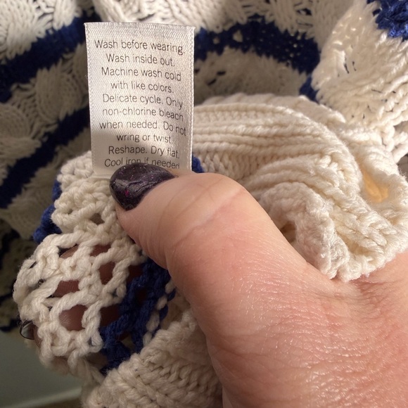 Sonoma Blue and White Striped Sweater - Picture 4 of 6